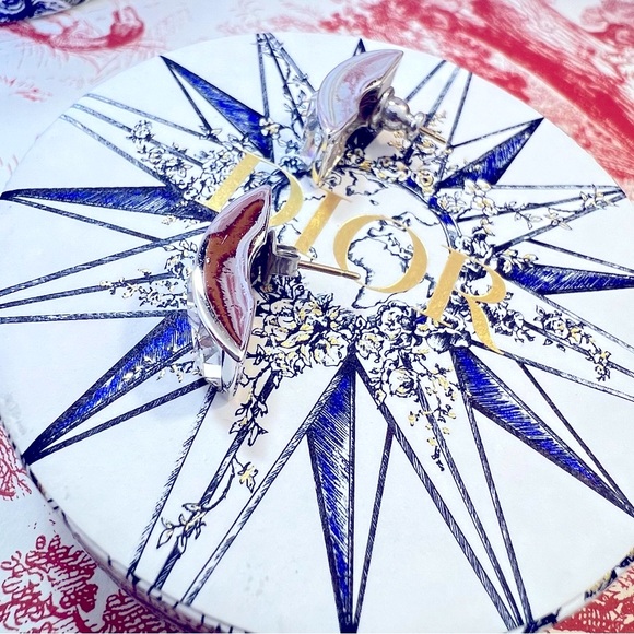 DIOR Pierced Earrings “Timeless Diamanté” Authentic Christian Dior - Picture 10 of 10